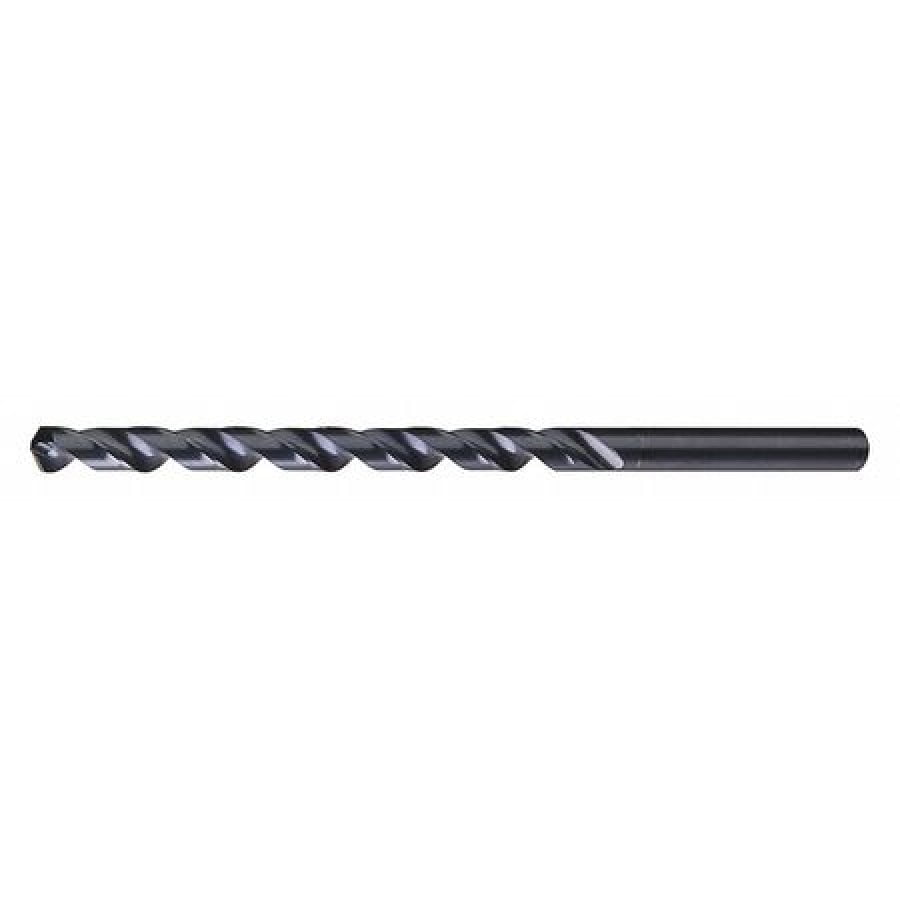 Pack of 1 1/8 Dia x 10 Lg Round Shank Cleveland 950E High Speed Steel Extra Long Length Drill Bit 118 Degree Notched Point Black Oxide 