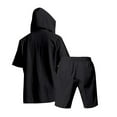 thumbnail image 5 of GERsome Men's 2 Piece Lounge Sets Hoodie Short Sleeve Tops and Shorts Loungewear Summer Beach Vacation Matching Outfits S-3XL, 5 of 9