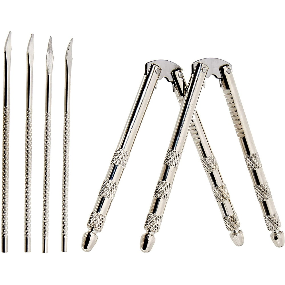 Stainless Steel Nut Cracker Set, 2 Nut Crackers and 4 Picks Walmart