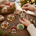thumbnail image 3 of 6 Pack Christmas DIY Diamond Painting Ornament Kit, No Glue Pearl Rhinestone Sticker Craft Set for Kids Adults, Easy Holiday Tree Decorations & Party Favors Gift, 3 of 4