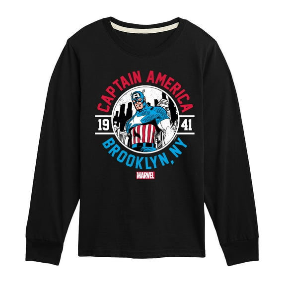 Marvel Captain America - Brooklyn - Toddler and Youth Long Sleeve Graphic T-shirt