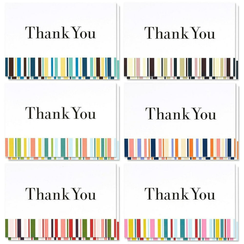 48 Pack Blank Thank You Cards with Envelopes, Bulk Boxed Set of 6