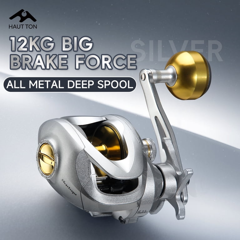 all metal baitcasting reels HAUT TON YL200 Metal Baitcasting Reels, 6.3:1 High Speed Gear Ratio, 12KG  Max Drag, Perfect For Freshwater & Saltwater Fishing