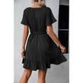 thumbnail image 4 of gakvbuo summer dresses for women 2024 vacation trendy Fashion Sexy Women V-Neck Summer Solid Casual Short Sleeve Mini Dress, 4 of 8