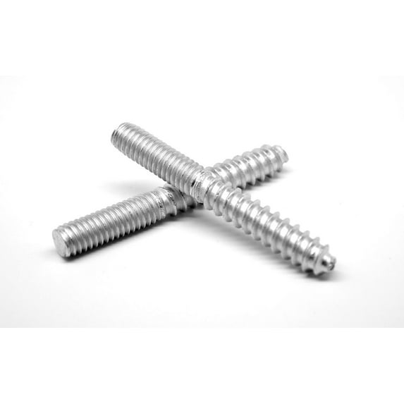 #10-24 x 3 Coarse Thread Hanger Bolt Low Carbon Steel Zinc Plated Pk 500