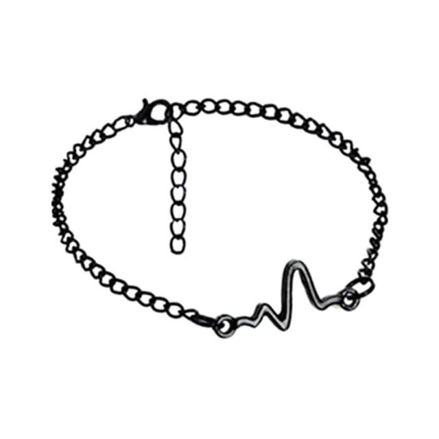 CAIROYAR Nueva pulsera de metal con cardiograma y latidos del corazón para parejas, pulsera ajustable para amantes y amigos