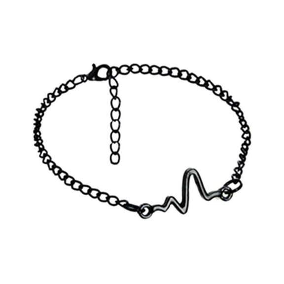 New Metal Couple Heartbeat Cardiogram Bracelet Lover Friend Bracelet. I6 Sale V4Z3