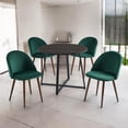 thumbnail image 2 of Anchorhome 5-Piece Modern Round Wooden Dining Table Set with 4 Velvet Chairs, 35" Space-Saving Kitchen Furniture for Small Apartments & Coffee Table Set (Gray Top, Green), 2 of 8