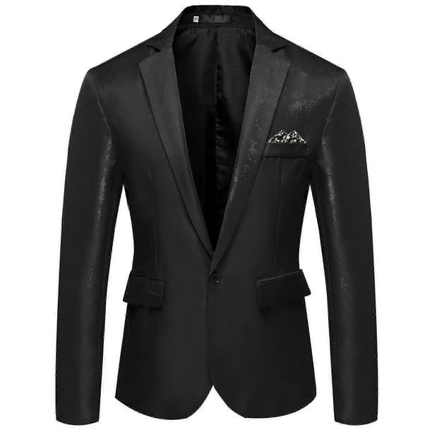 Mens Business Slim Fit Suit Jacket Casual One Button Notched Lapel Solid Color