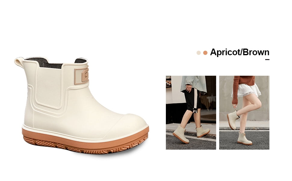 Lcamaw Deck Rain Boots Men Women, Short Waterproof Rubber Boots, Anti Slip Lightweight Water Shoes Unisex, Original Chelsea Garden Boots, Durable Fishing Boots Outdoor, Mud Work Booties