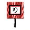 thumbnail image 4 of Letter I Initial  - Red Black Polka Dots Leash or Key Holder, 4 of 7