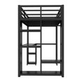 thumbnail image 2 of Bellemave Twin XL Loft Bed with Desk and Wardrobe, Metal Game Loft Beds Frame with Storage Shelves, Space Saving High Loft Bed with Hanging Rod for Adults Teens Kids (Black,Twin XL), 2 of 8