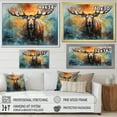 thumbnail image 4 of Designart "Colorful Moose Majestic composition II" Animals Floater Framed Wall Art Living Room, 4 of 7