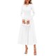 thumbnail image 1 of Vestido PRETTYGARDEN 2025 de punto midi blanco con mangas largas - S, 1 of 8