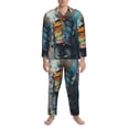 thumbnail image 3 of Fotbe Whimsical Goat Artist Pijama de Hombre con Estampado de Manga Larga, Conjunto de 2 Piezas, Ropa de Dormir Suave y Cómoda con Bolsillos-Medium, 3 of 7