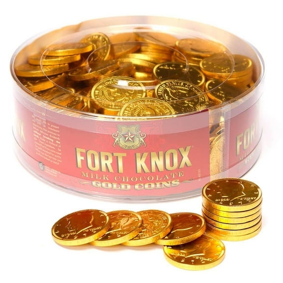 Fort Knox Milk Chocolate 1.5-inch Coins Gold Foil, 2 LBS (180 Piece) Tub