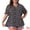 Black, variant on Women's Plus Summer Tops Floral V Neck Ruffle Puff Short Sleeve Casual Blouse Top 2X Red