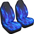thumbnail image 3 of Xoenoiee Blue Fire Print 2 Pcs Front Car Seat Cover Vehicle Seat Protector Covers Universal Fit Most Cars SUV Sedan Truck Van, Auto Interior Accessories, 3 of 6