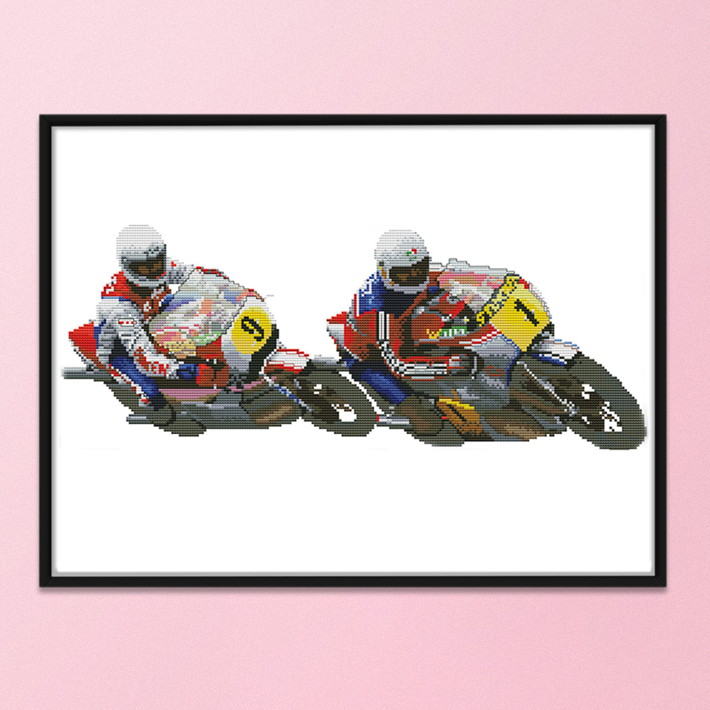 Zewfffr Racing Sports Stamped Fabric Cross Stitch Kit 14ct Embroidery Bikes Ra112 Walmart Com Walmart Com