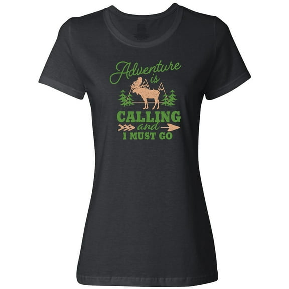 Inktastic Vintage Adventure is Calling and I Must Go with Moose Women's T-Shirt
