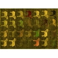 thumbnail image 1 of Ahgly Company Machine Washable Indoor Rectangle Abstract Yellow Modern Area Rugs, 4' x 6', 1 of 4