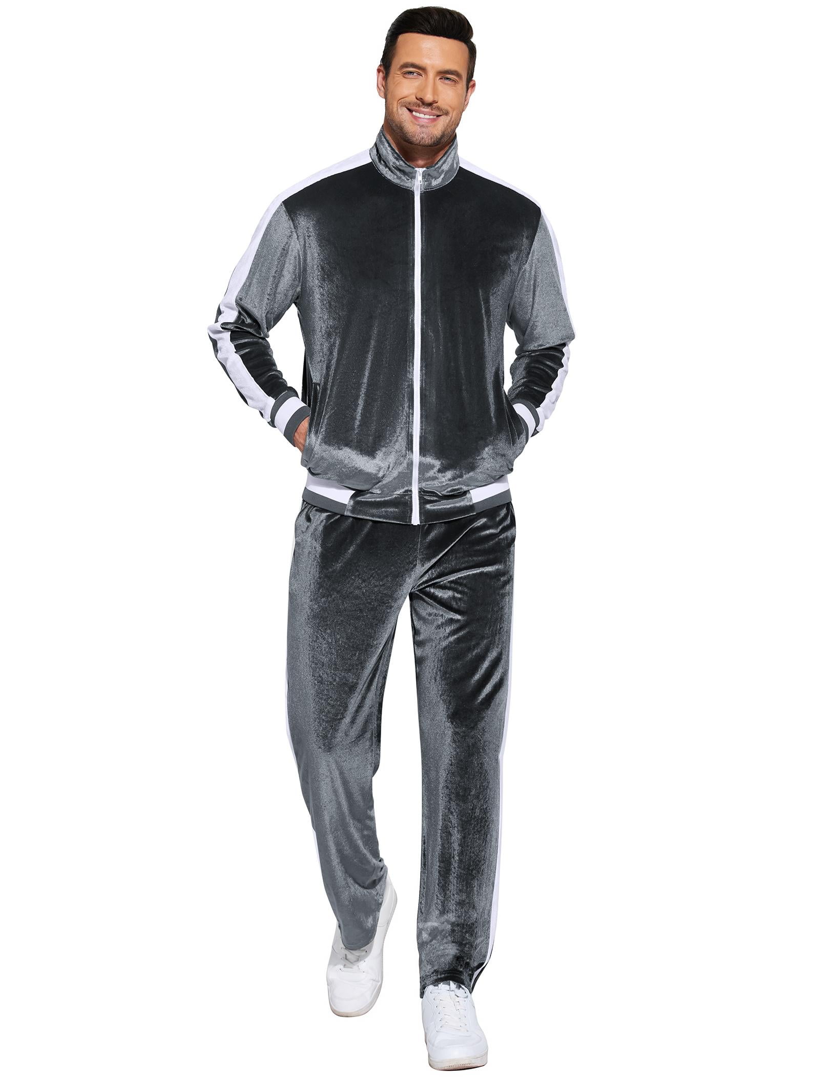 COOFANDY Mens Tracksuit 2 Piece Set Velour Sweatsuit Jogging Suits