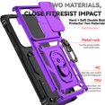 thumbnail image 4 of Decase for Samsung Galaxy S25 Ultra Rugged Case with Slide Protective Cover,Military Grade Shockproof Cover,with Magnetic Ring Holder Phone Protective Case for Samsung Galaxy S25 Ultra,Purple, 4 of 9