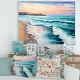 thumbnail image 2 of Designart 'Sunrise Glow On The Ocean Waves III' Nautical & Coastal Framed Canvas Wall Art Print, 2 of 5