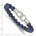 thumbnail image 3 of Stainless Steel Polished Genuine Lapis Beaded 9In Bracelet (9 X 10) Made In China -Jewelry By Sweet Pea, 3 of 6