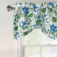 thumbnail image 4 of Tie Up Valance Curtain for Kitchen, Farm Morning Glory Ombre Blue Rod Pocket Short Curtains Adjustable Tie-Up Shade Valances, Green Leaves Plant Window Treatment for Bathroom Living Room Bedroom, 4 of 9