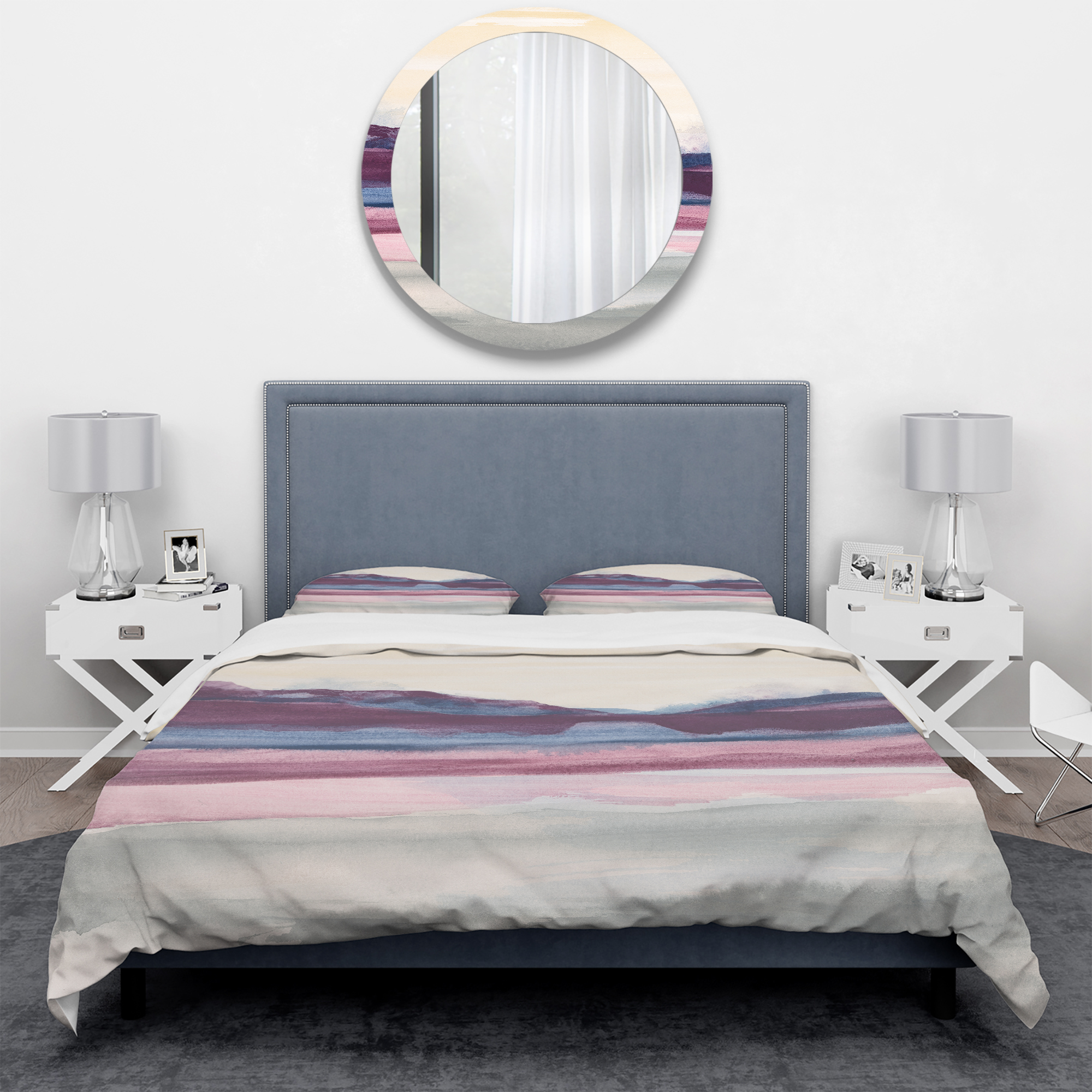 Designart 'Purple Rock landscape' Geometric Duvet Cover Set