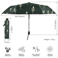 thumbnail image 3 of FORMRS Travel Umbrella Folding Auto Open Close Windproof Rain UV Protection, Dark Green Plants, 3 of 8
