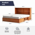 thumbnail image 2 of ZAFLY Murphy Cube Cabinet Bed with USB Charging Station, Murphy Bed Cabinet with Large Drawer & Folding Mattress, Queen Size Bed Frame for Guest Room/Living Room/Bedroom - Cherry, 2 of 8
