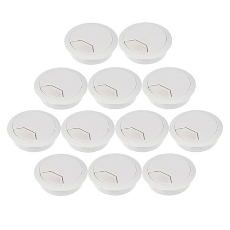 

OUNONA 12pcs Office PC Computer Desk Grommet Cable Hole Cover 50mm Diameter (Grey White)
