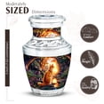 thumbnail image 2 of JAGASY Cat Urn for Ashes for Sister, Teal Blue Small Urns for Human Ashes Keepsake, Sunset Rocky Landscape & Tree Decorative Mini Urns for Siblings, Purple Flowers Urn for Brother, (3 Inch), 2 of 7