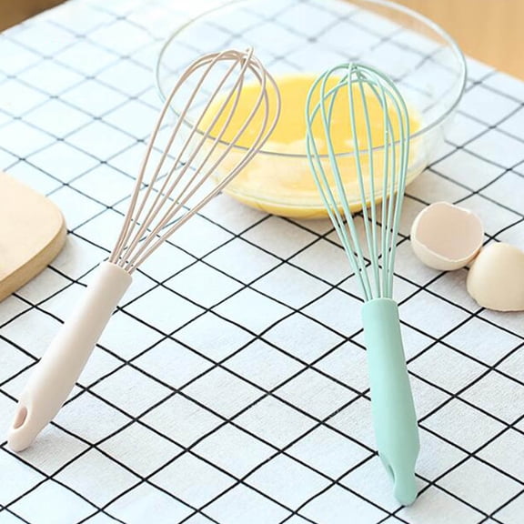Luxshiny Household Food Kitchen Egg Whisk Stainless Steel 1Set Olive Green