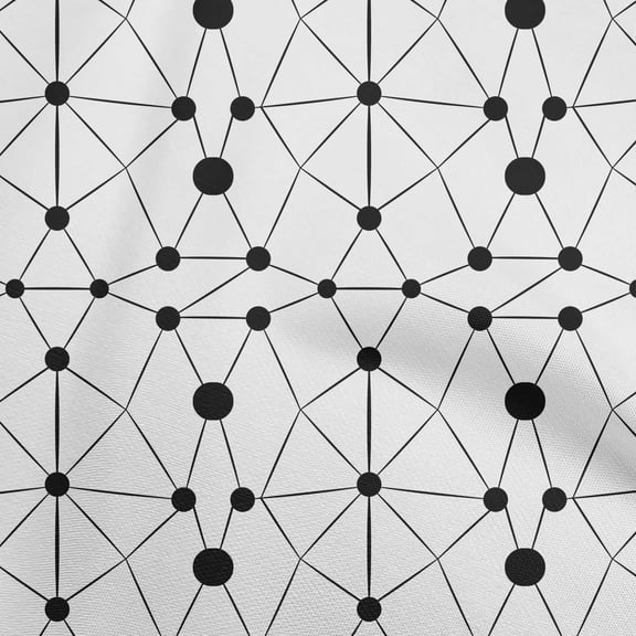 oneOone Polyester Spandex Black Fabric Geometric Diy Clothing Quilting Fabric Print Fabric By Yard 56 Inch Wide