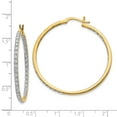 thumbnail image 4 of Finest Gold 14K Diamond In-Out Hoop Earrings, 4 of 4