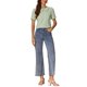 thumbnail image 2 of BLUSA CON COLLAR PETER PAN INSPIRADA EN CHIC PARA MUJERES, CON FLORES JACQUARD Y MANGAS CORTAS PUFF, ESTILO KAWAII, COLOR VERDE CLARO L, 2 of 5