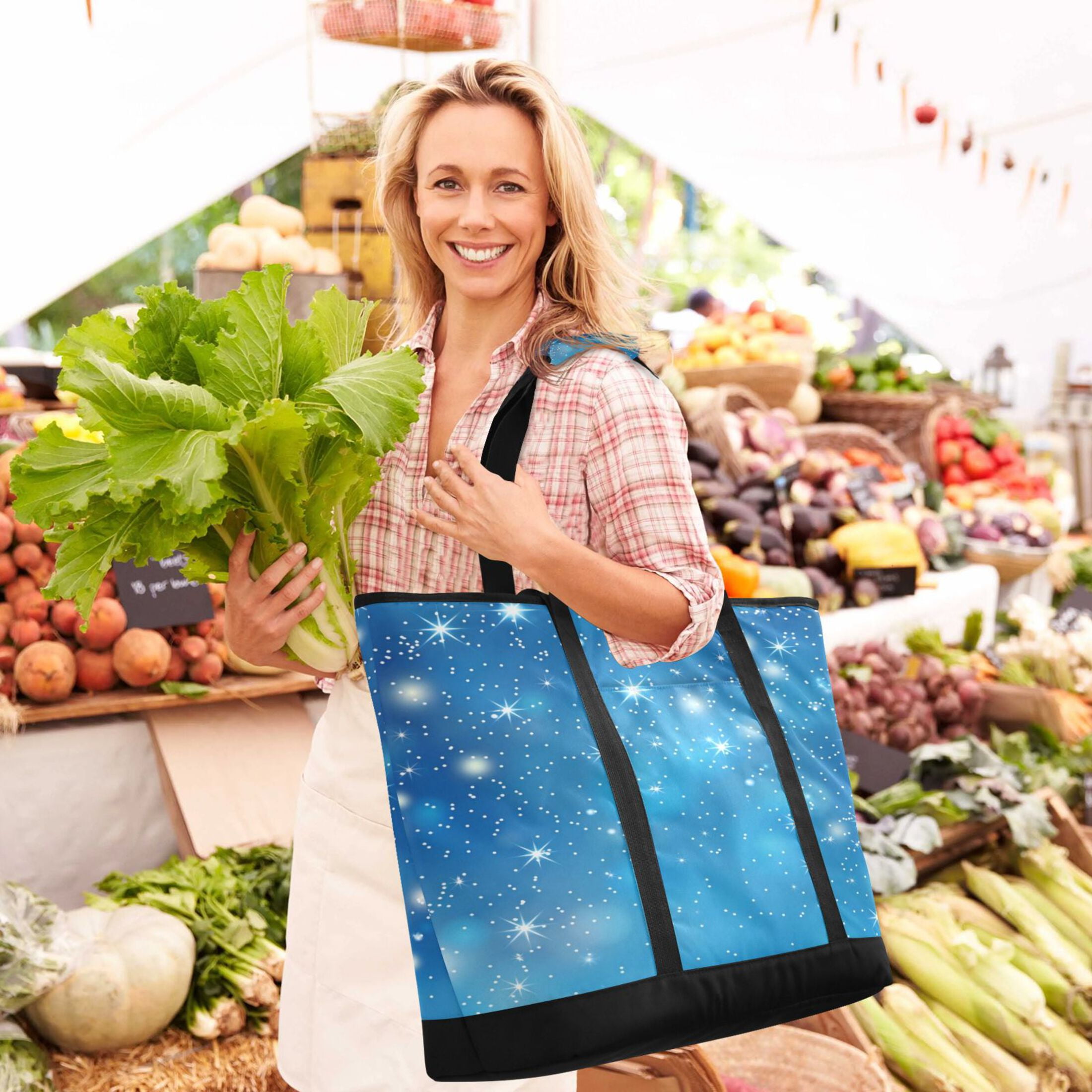 Large Hand-held Ice Pack Picnic Bag Insulation and Refrigeration Suitable for Shopping Picnics and Camping Shining Star