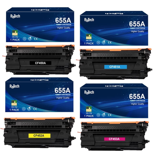 Cartucho de tóner RitoTech 655A CF450A para HP Color LaserJet M652