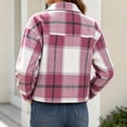 thumbnail image 7 of Enjoytime Fall Jackets for Women Plaid Lapel Collar Button Down Cropped Jacket Trendy Casual Coat Fashion Long Sleeve Outerwear, 7 of 7