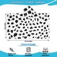 thumbnail image 2 of White and Black Of Leopard Print Hooded Bath Towel，50"x30" for Ages 3 To 12 Kids, Quick Dry Lightweight Soft Microfiber Hood Beach Towel Cover Up for Kids, 2 of 7