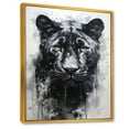 thumbnail image 2 of Designart "Portrait Of The Panther'S Black And White Gaze" Animals Panther Floater Framed Canvas Prints, 2 of 5