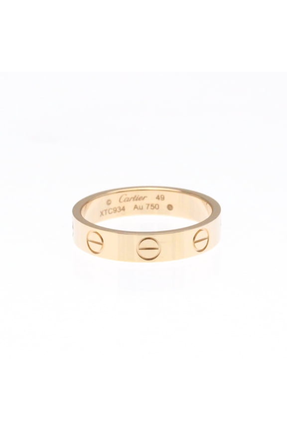 Pre-Owned Cartier Mini Love Ring Pink Gold (18K) Fashion No Stone Band Ring Pink Gold (Good)