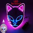 thumbnail image 4 of Máscara LED de Anime Demon Slayer Naiovety Cosplay de Sabito Kamado Makomo Rosa con azul transparente, 4 of 5