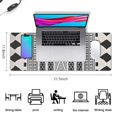 thumbnail image 5 of Long Mouse Pads for Desk,White Geometric Diamond Chevron Pattern Desk Mats on Top Of Desks, Desk Mouse Pad Extra Large with 3mm Non-Slip Base and Stitched Edge for Gaming,Office,Work,Home 31.5"x11.8", 5 of 6