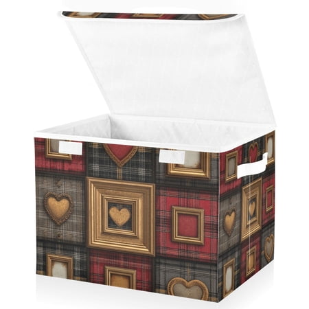 Foldable Fabric Storage Bin With Handle Collapsible Basket Box Storage With Lid Organizer Gothic Aesthetic
