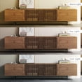 thumbnail image 2 of Mid-Century Modern TV Stand with 4 Doors Storage Cabinets, Fits TVs Up to 100 Inches, Living Room Entertainment Center 94.48"D x15.75"W x 21.65"H, 2 of 5