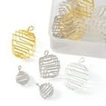 thumbnail image 2 of 20Pcs 4 Styles Iron Wire Spiral Bead Cage Pendants Square Charms Mixed Color 20.5~40x14.5~24.5x14.5~24.5mm Hole: 2.8~4.2x2.2~3mm 5pcs/style, 2 of 5
